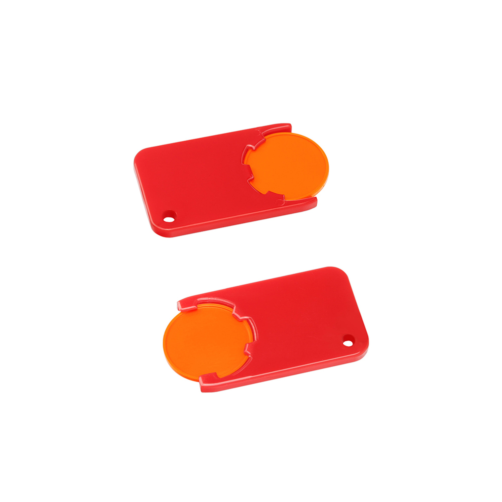 Chiphouder met winkelwagenmuntje 1€ "Beta" - oranje/rood