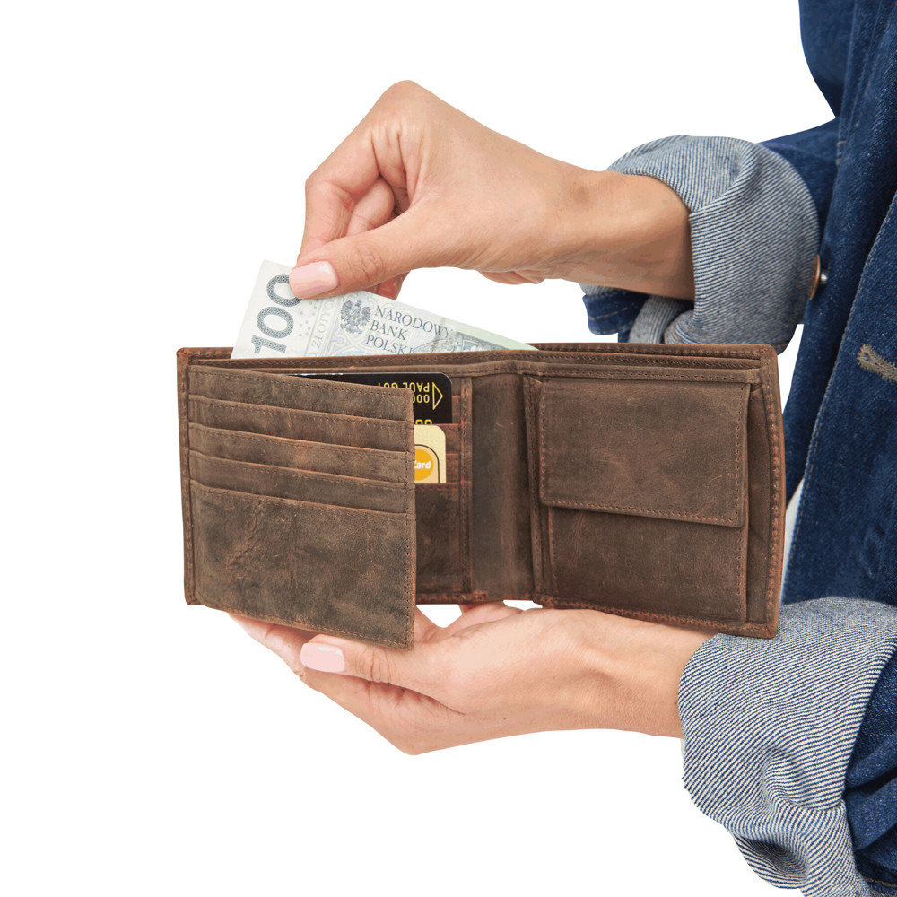 WILDERNESS I - Lederen billfold portemonnee