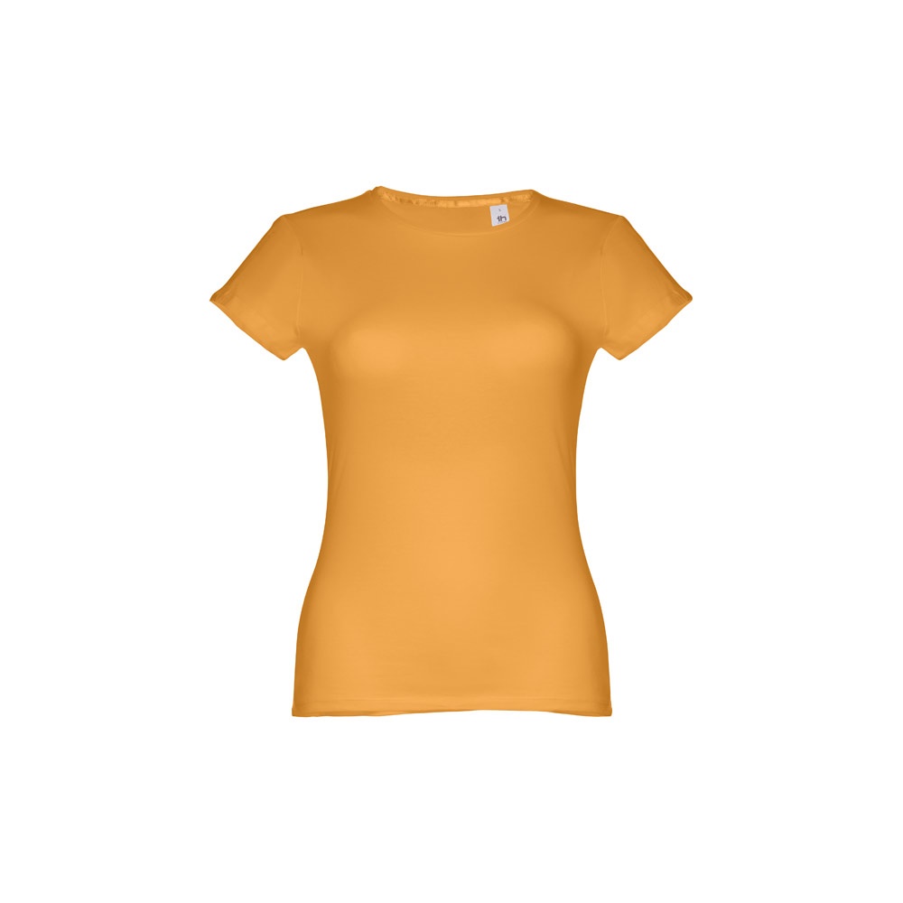 THC SOFIA. Katoenen dames-T-shirt met riem - Donkergeel