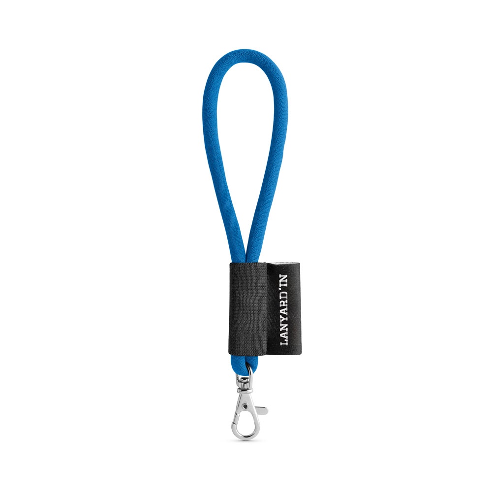 75090. Set met korte lanyardbuis (Ø 7 mm) en karabijnhaak met 9 mm sluiting - 303 - Blauw