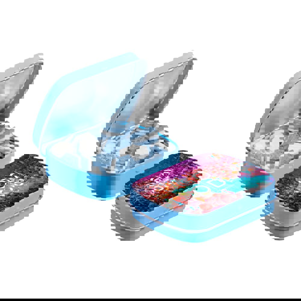 Mini scharnierblikje gevuld met pepermunt - Lichtblauw